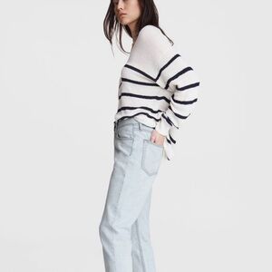 Rag & Bone Soleil Cotton Striped V-Neck